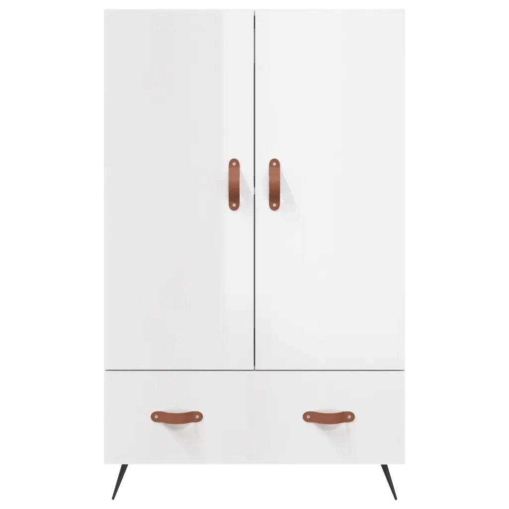 Credenza-Buffet-Armadio da cucina Bianco Lucido 69,5x31x115 cm in Legno Multistrato 275833