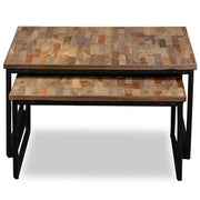 Set Tavolini a Incastro 2 pz in Teak Massello di Recupero 245406
