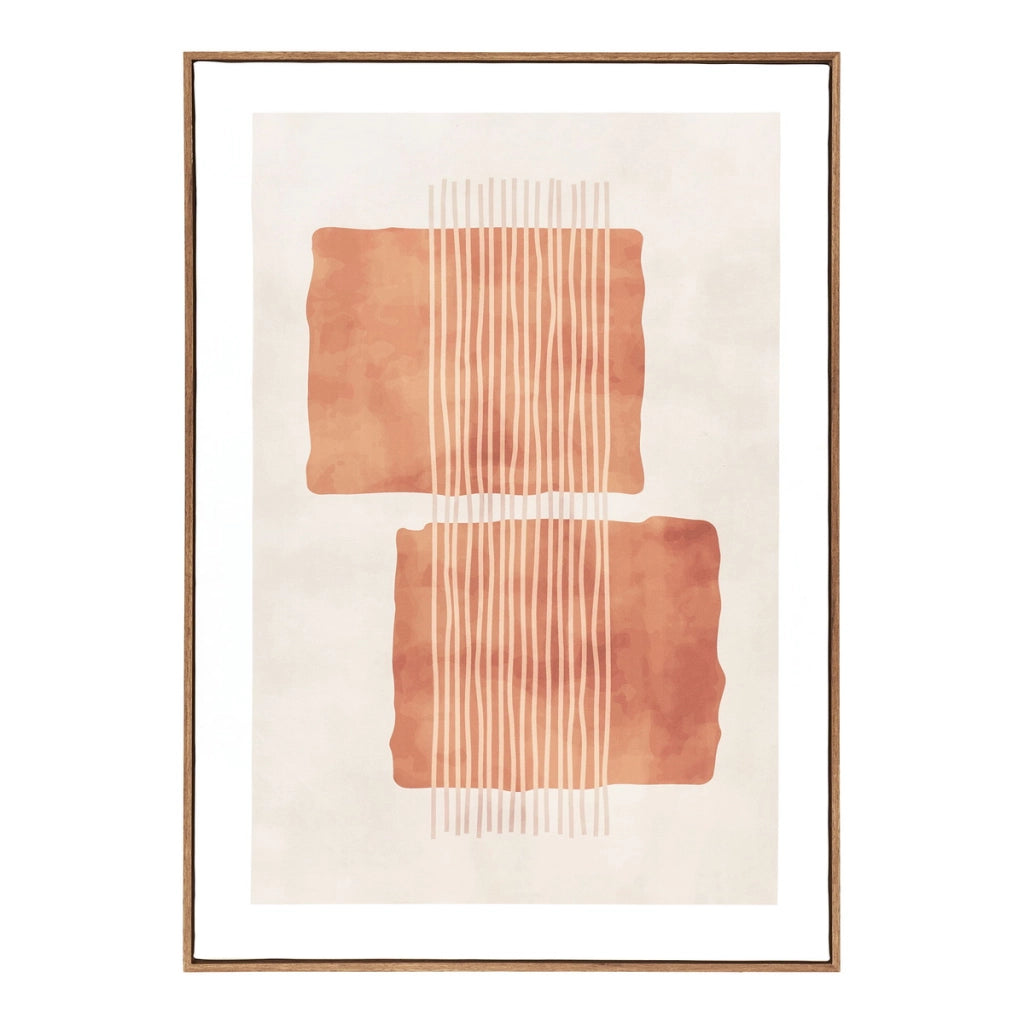 Stampa su Tela con Cornice Mina, Marrone, Tessuto, 2,5x50x70 cm
