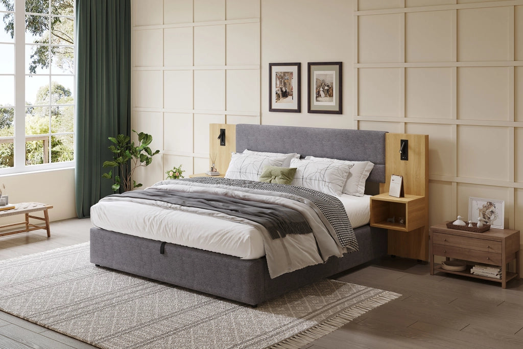 letto imbottito velluto grigio naturale 180 x 200 cm