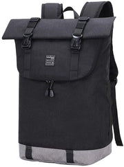 Zaino per Laptop, Borsa Impermeabile, Borsa per Uomo e Donna, Leggera, Casual, Borsa Scuola Elegante, 1. Nero, L, Compatta, Elegante