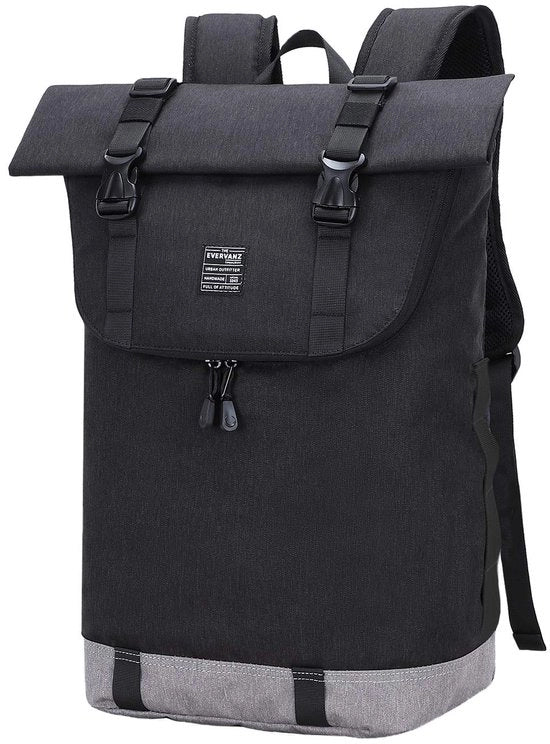 Zaino per Laptop, Borsa Impermeabile, Borsa per Uomo e Donna, Leggera, Casual, Borsa Scuola Elegante, 1. Nero, L, Compatta, Elegante