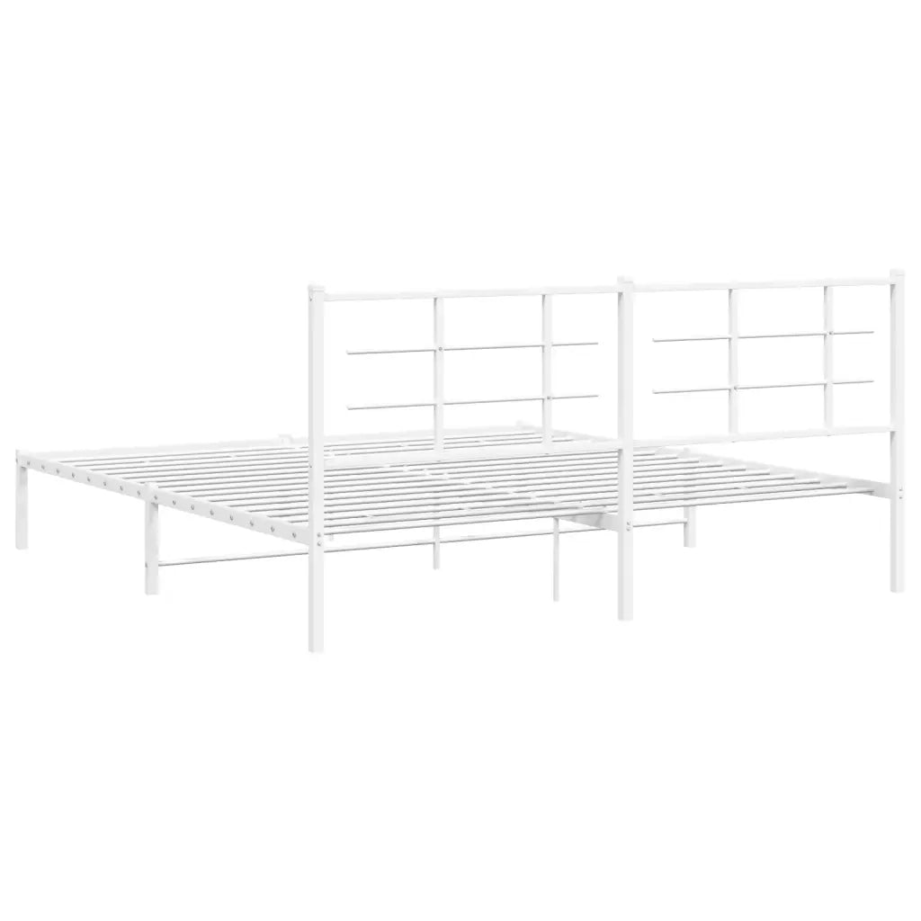 Giroletto con Testiera Metallo Bianco 183x213 cm 355615