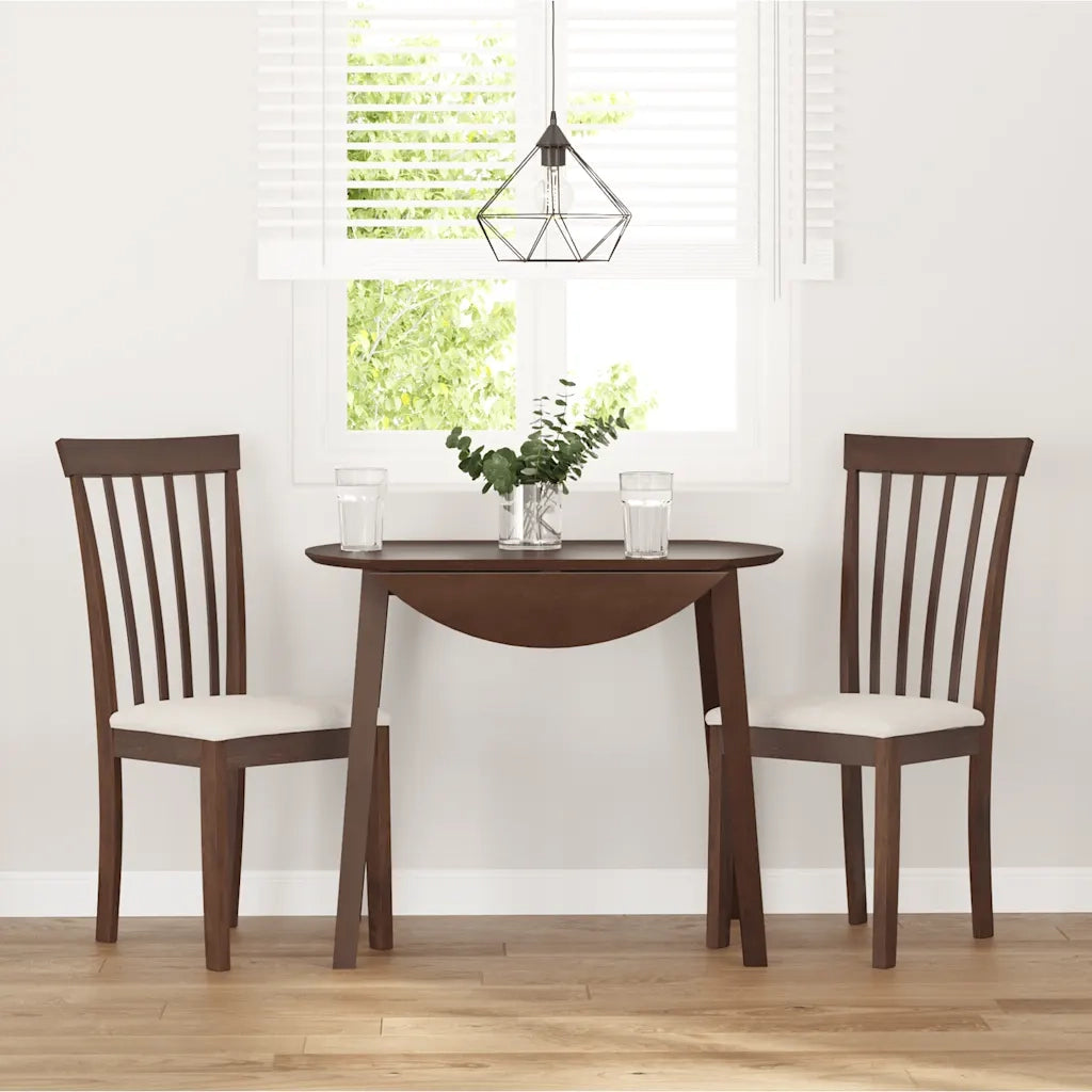 Sedie da Pranzo con Cuscini 2pz Marrone Legno Massello di Hevea