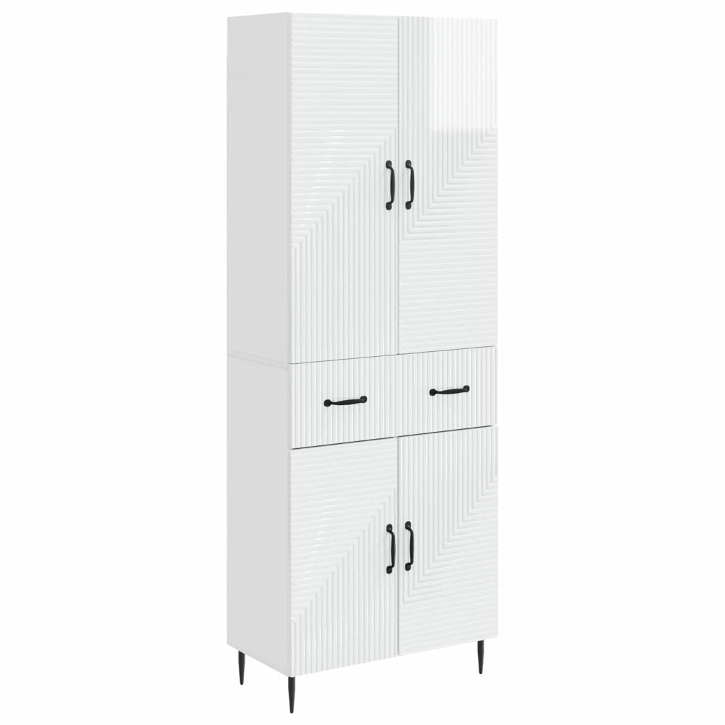 Set di armadi 2 pz Bianco Lucido Legno ingegnerizzato 3416668