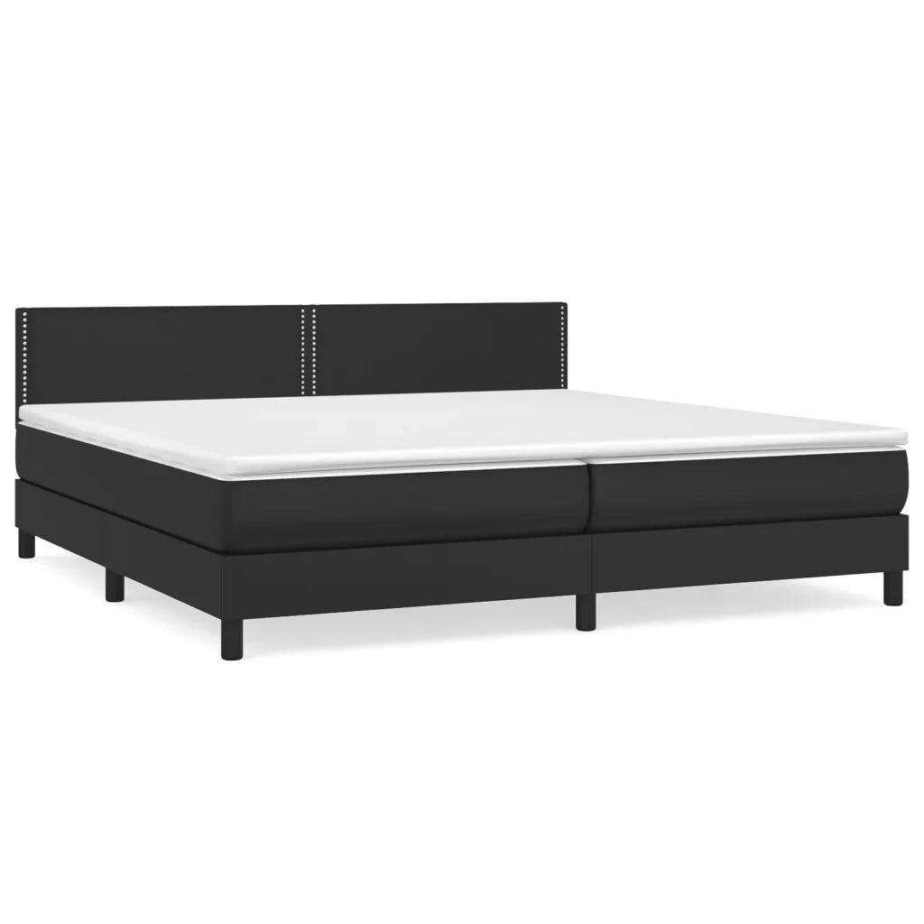 Giroletto a Molle con Materasso Nero 200x200 cm in Similpelle cod mxl 63788