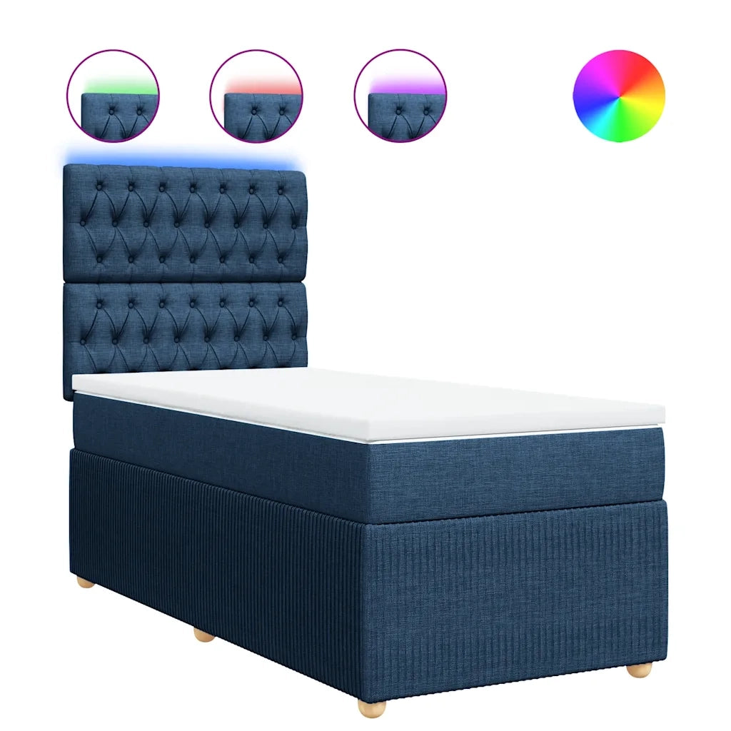 Giroletto a Molle con Materasso Blu 90x190 cm in Tessuto 3294224