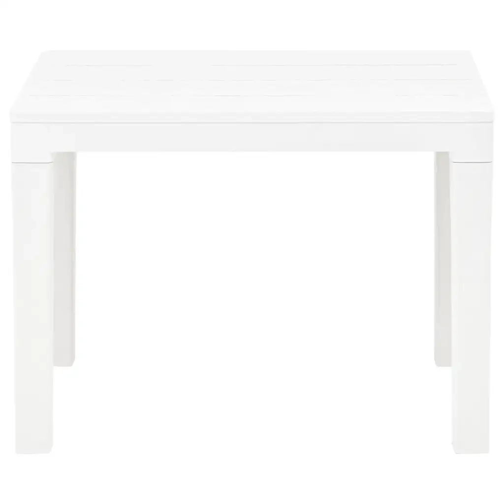 Tavolo da Giardino | Tavolino da esterno con 2 Panche in Plastica Bianco