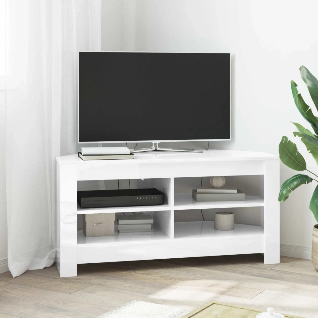 MobileTVAngolare 102 x 40,5 x 45 cm Bianco ad Alto Lucido 889779