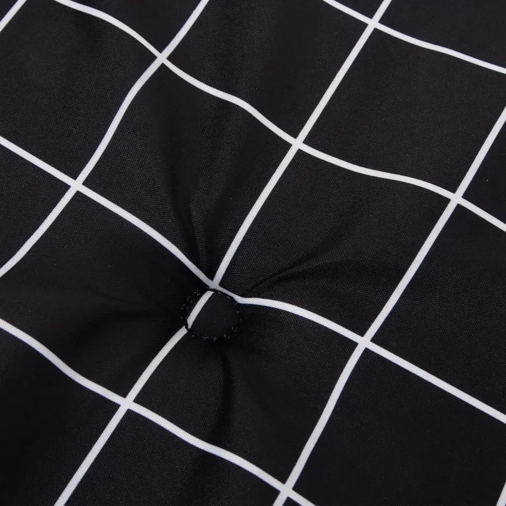 Cuscini Sedia Schienale Basso 4 pz Motivo a Quadri Nero Tessuto 361323