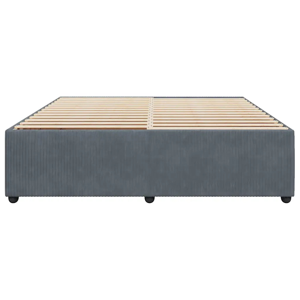 Giroletto senza Materasso Grigio Scuro 200x200 cm Velluto 3285031