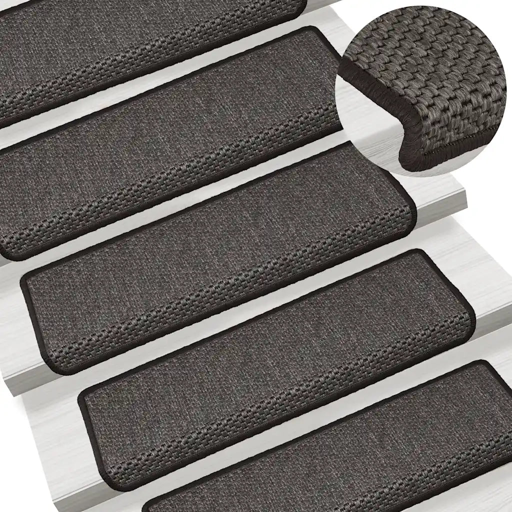 Tappeti Autoadesivi Scale Aspetto Sisal 15pz 65x21x4 Antracite 326885