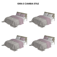Set Lenzuola Singolo Sopra Sotto e Federe Doubleface Rosa Antico/Grigio Chiaro