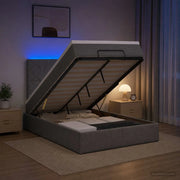 Letto Ottomano con Materasso e LED Grigio Scuro 120 x 200 cm 3458146