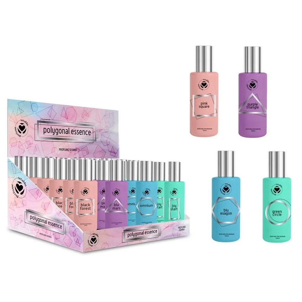 Trade Shop - Set 24 Pz Profumo Per Donna Da 30 Ml Polygonal Essence Mix Di 4 Fragranze 032701 -