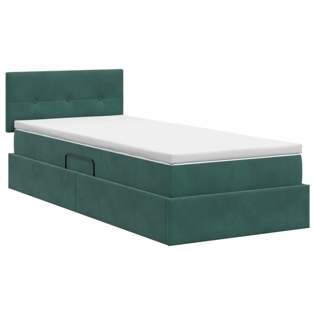 Letto con Contenitore Verde Scuro 100 x 200 cm Velluto 3458790