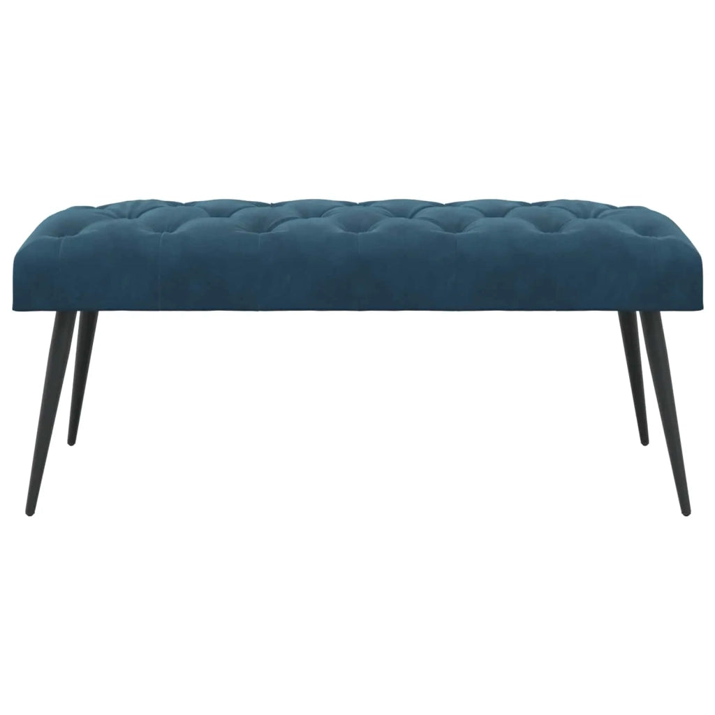 Panchina con bottoni imbottiti Blu 110 x 40 x 46 cm Velluto 42038580