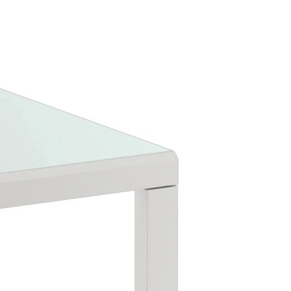 Tavolo da pranzo allungabile in vetro temperato bianco Bryant 90-163,5x90 cm fino a 8 posti | Duzzle