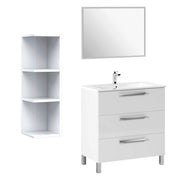 Sesto, set Mobili Bagno Specchio Incluso, Bianco Lucido