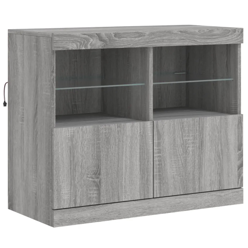 Credenza con Luci LED Grigio Sonoma 81x37x67 cmcod mxl 134284