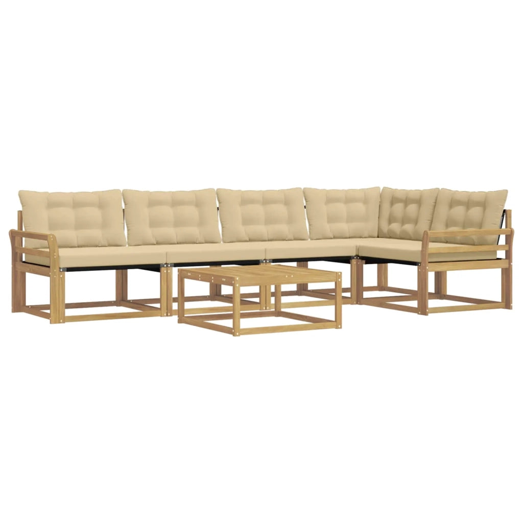 Set di divani da esterno 6 pz Bianco e Beige 3388711