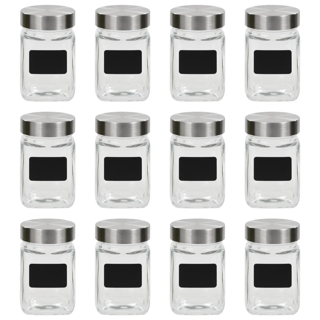 Barattoli in Vetro con Adesivo 12 pz 300 ml