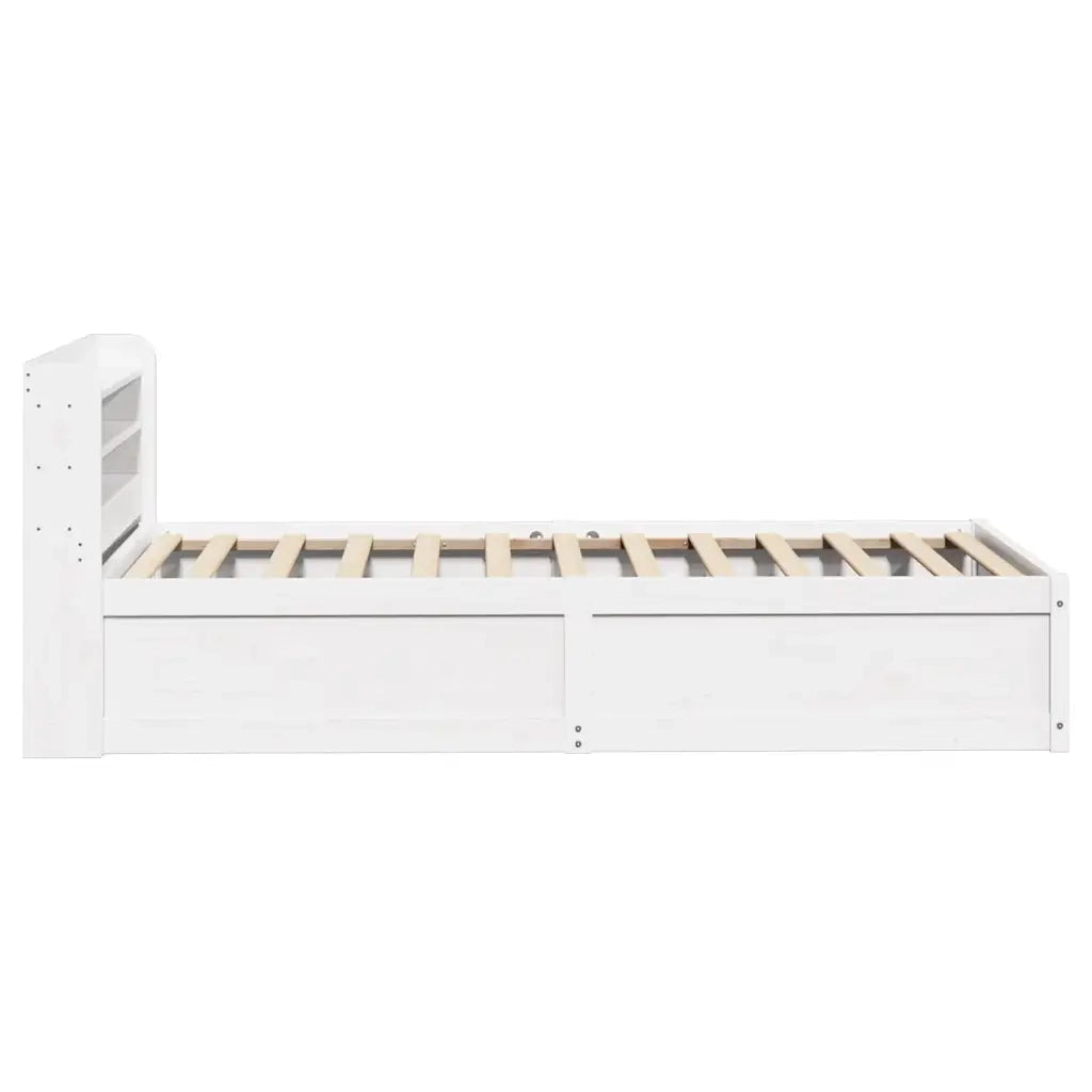 Giroletto con Testiera Bianco 90x200 cm Legno Massello di Pino