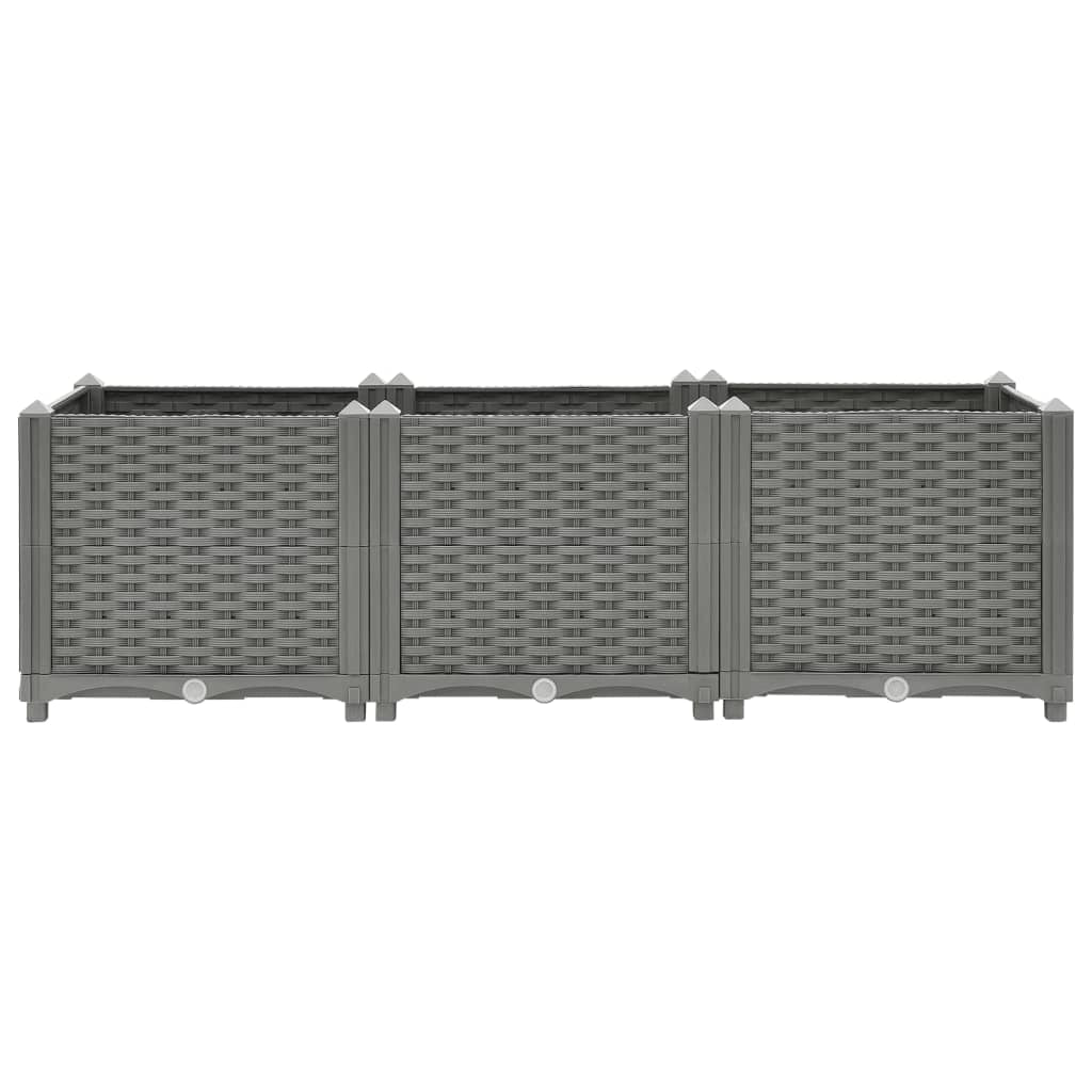 Fioriera rialzata per piante fiori terrazza giardino 120 x 40 x 38 cm polipropilene grigio 02_0039200