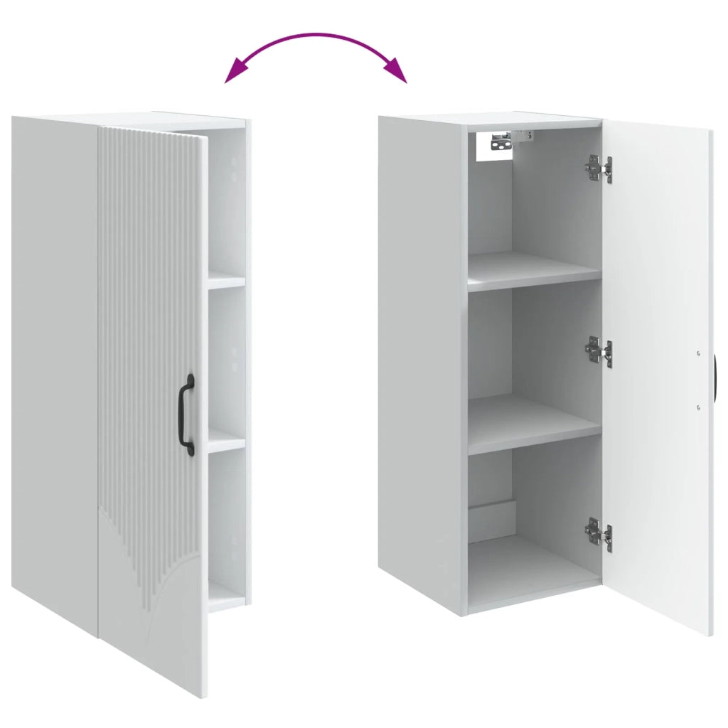 Mobiletto a muro Bianco 33 x 34,5 x 90 cm Legno ingegnerizzato 898925