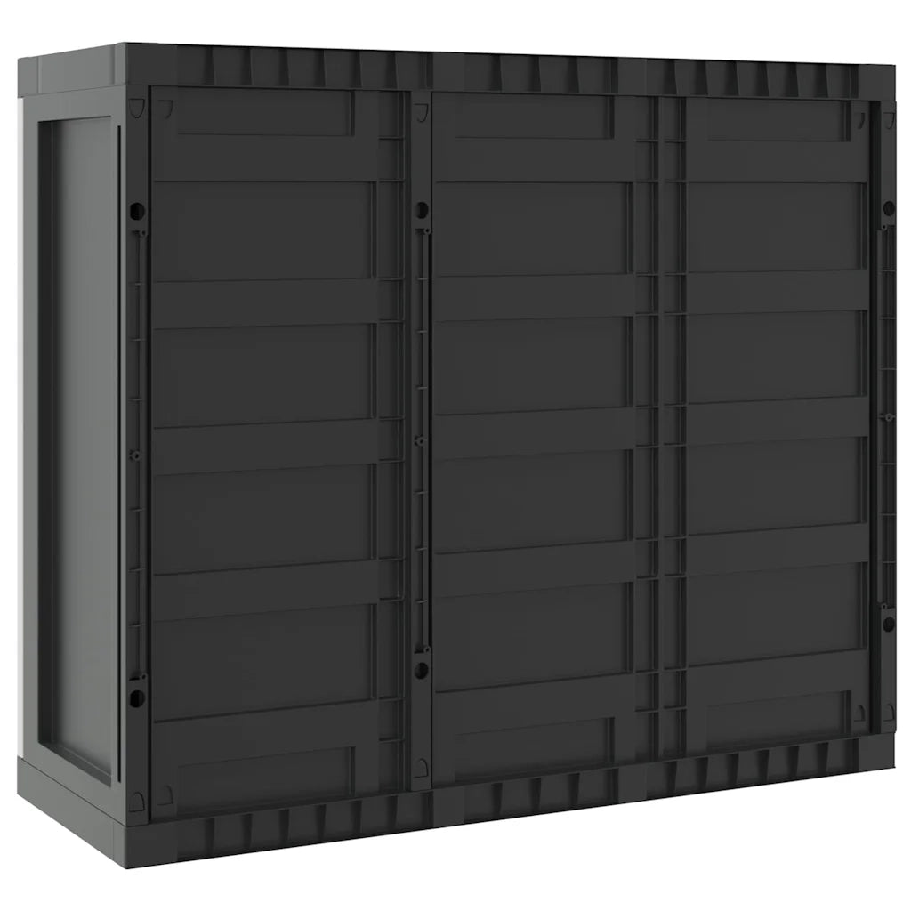 Armadio da Esterno Grigio e Nero 97x37x85 cm in PP 364202