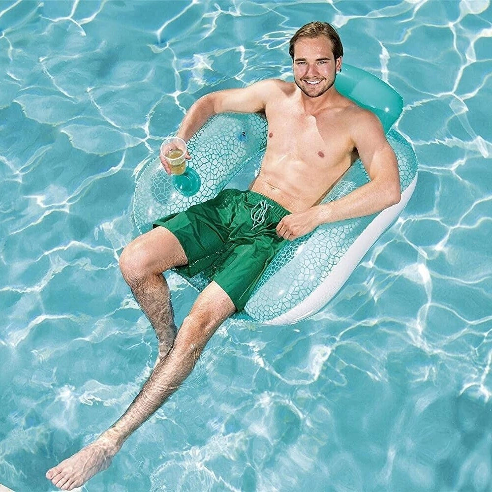 Trade Shop - Poltrona Gonfiabile Flip-pillow Lounge 102x94cm Con Portabicchiere Piscina 43097 -