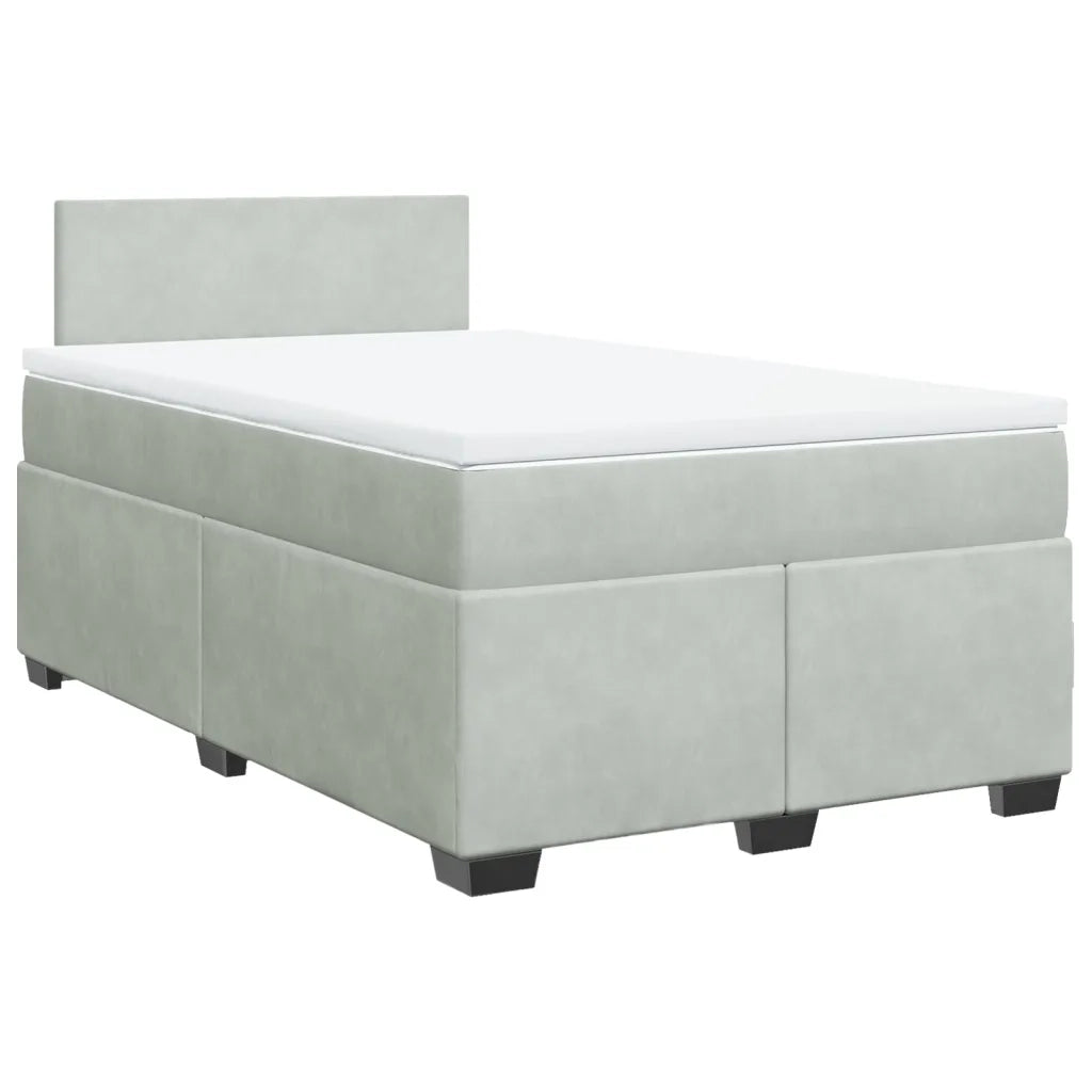 Giroletto a Molle con Materasso Grigio Chiaro 120x190cm Velluto 3286252