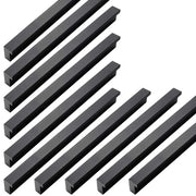 Maniglia di apertura porta in alluminio leggero - 202mm - Nero - Incluso 40 viti - Maniglia di cucina - Maniglia di apertura porta con maniglia - Modello specificato