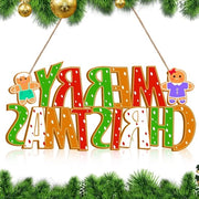 Decorazioni per la porta di Natale - Decorazione di legno invernale appesa - Uomo di peperoncino festoso di Natale - Decorazione di Natale all'aperto segno - Materiale per la festa di campagna in casa destra destra deur benodigdheden