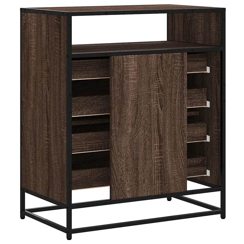 Cassettiera Rovere Marrone 70x41x83,5 cm in Legno Multistrato