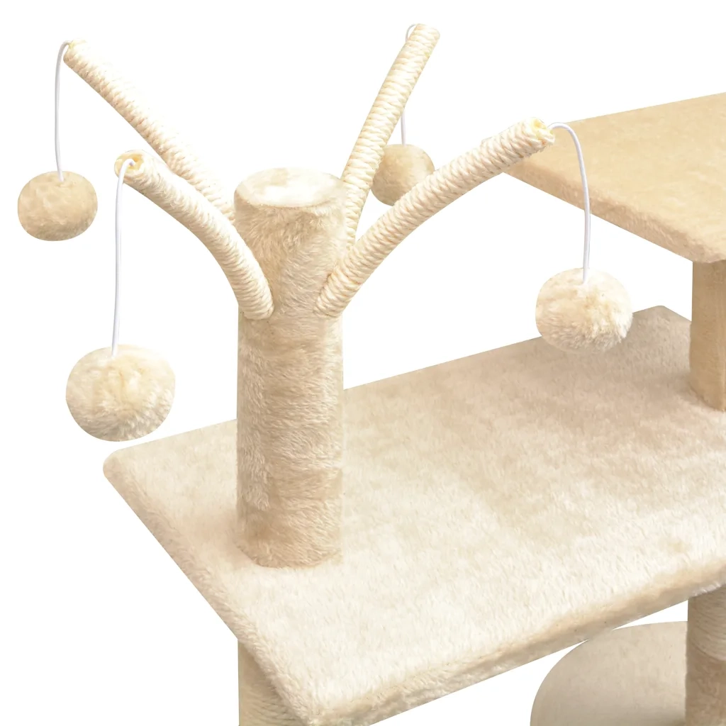 Albero per Gatti con Tiragraffi Sisal 125 cm Beige 170482
