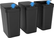 Set di 3 Cestini Sensorizzati, 10L Cestino Elettrico con Sensore, Cestino da Bagno con Coperchio Scorrevole, Cestino Automatico per ufficio/bagno/cucina/camera