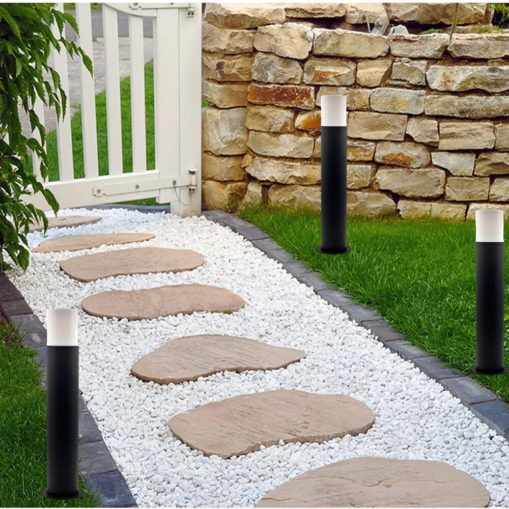 Trade Shop - Lampione Da Giardino Moderno 44cm Lampada Da Terra Vialetti E27 Esterno Ip44 529pa-b440 - Grigio