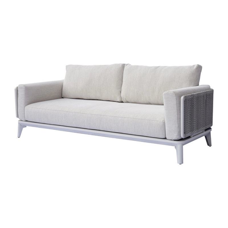 Salotto Nantes Alluminio Bianco E Corda Wicker Moia
