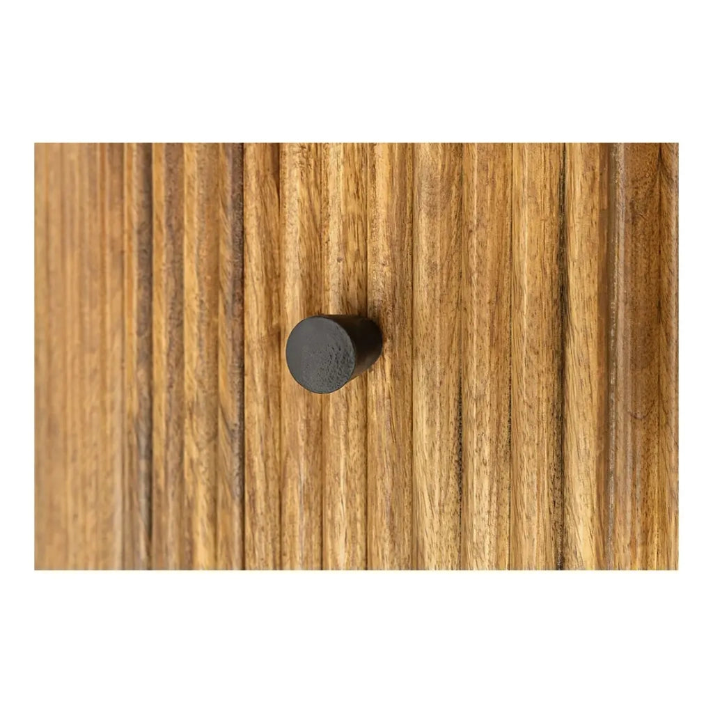Table YONA – Rotonda diametro 120 cm – Legno massiccio di mango verniciato – Con vani integrati – Stile rustico