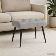 Panchina con bottoni imbottiti Grigio Chiaro 60 x 40 x 45 cm 42038543