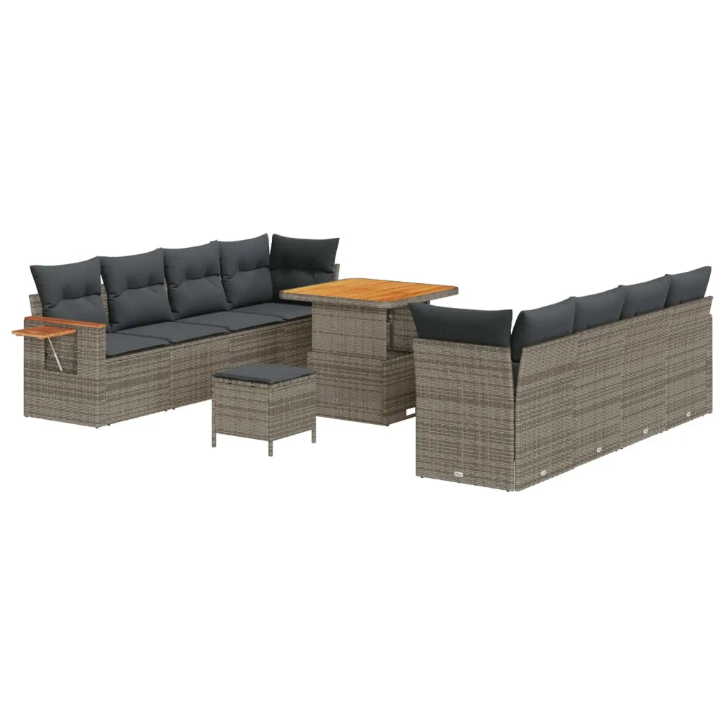 Set Divano da Giardino 11 pcs Grigio polyrattan 3363018