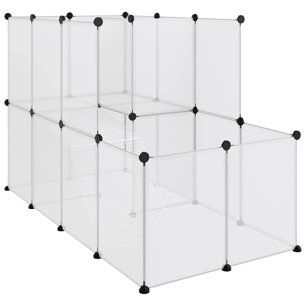 Gabbia trasparente per piccoli animali 142 x 74 x 93 cm PP e acciaio Trasparente 02_0041651