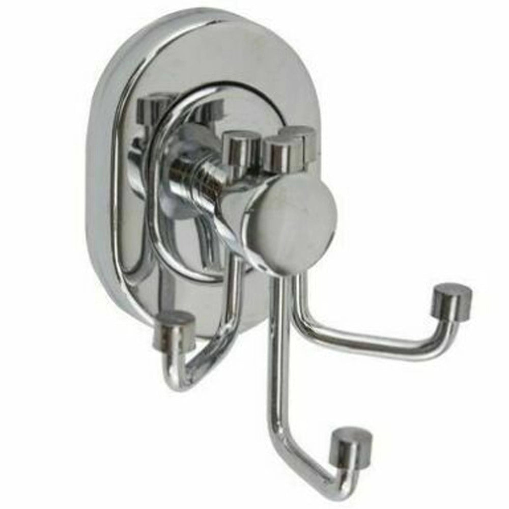 Trade Shop - Supporto Appendino Triplo 3 Ganci Asciugamano Accappatoio Acciaio Parete Bagno -