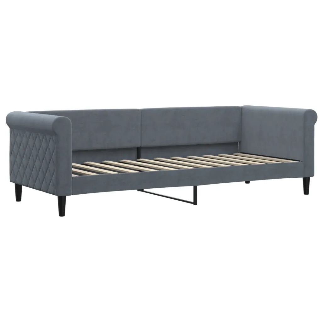 Divano letto | Sof¨¤ letto | Letto singolo con Materasso Grigio Scuro 80x200 cm in Velluto