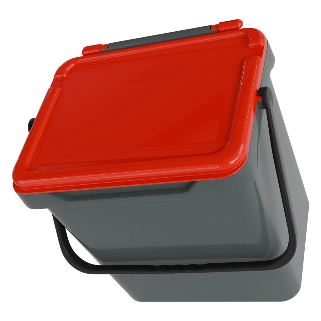 Contenitore per Rifiuti Foscas, Pattumiera Capacità 37 lt Made in Italy, 40x31x39h cm Rosso