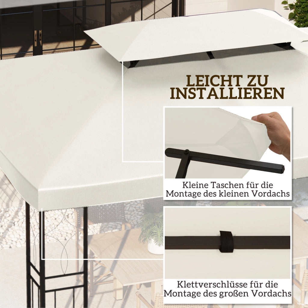 Copertura per gazebo 3x4 m ¨C zephmum ¨C doppio strato in poliestere crema