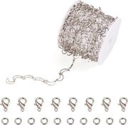 Catena a tre metri per messaggio con estensione Creacent Moon con chiusura a pinza di granchio - per creare collane e bracciali di gioielli