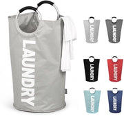 Set di asciugamani pieghevoli da bucato 125L (7 colori), sacchi da bucato pieghevoli, cesta per la biancheria (grigio, XL)