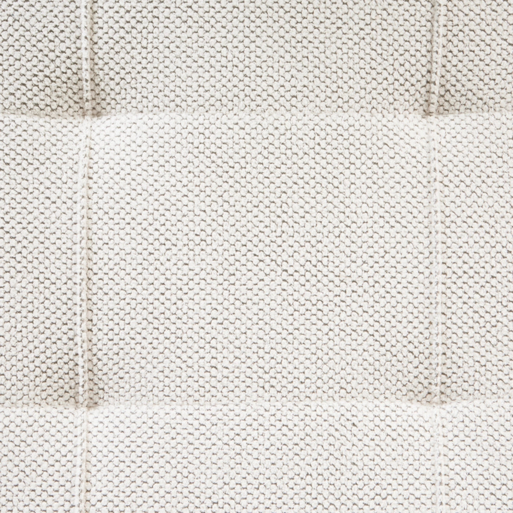 Ottomana Bianco Sporco 100 x 42 x 40 cm in tessuto poliestere Poggiapiedi imbottito Soggiorno Stile Moderno